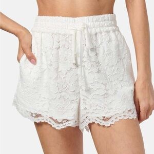 Cami NYC White Lace High Waist Shorts